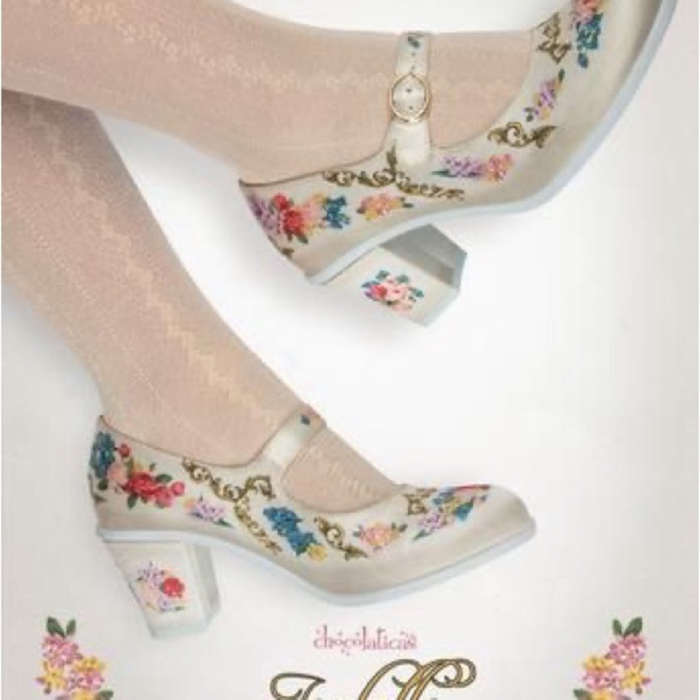 Hot Chocolate “Isabelle” Design Floral Embellished Women's Heels, Size 38